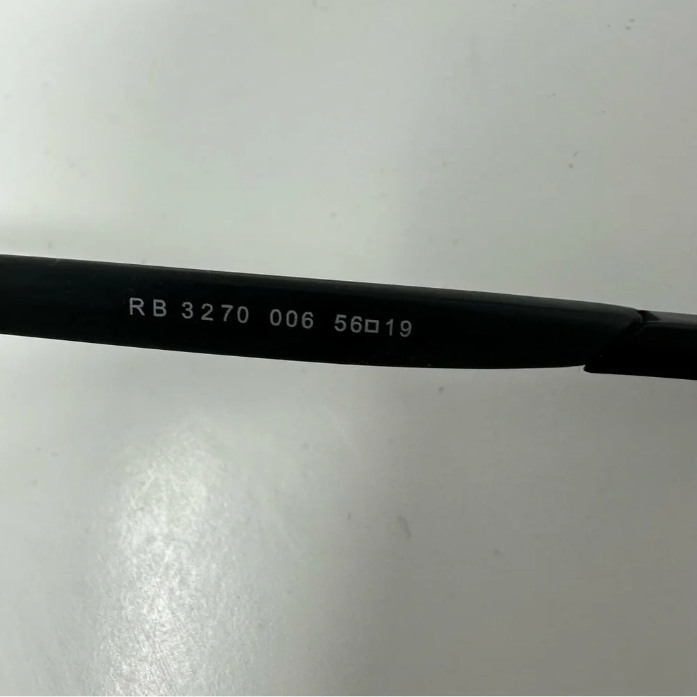 Ray-Ban RB 3270 Sunglass Frames Made in Italy and Case Black Size 56 19